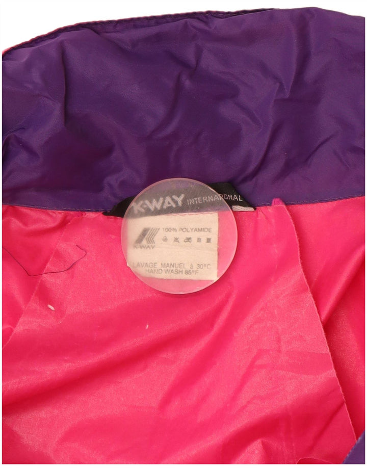 Giacca antipioggia da uomo con cappuccio K-Way UK 40 Large Rosa Colourblock in poliammide