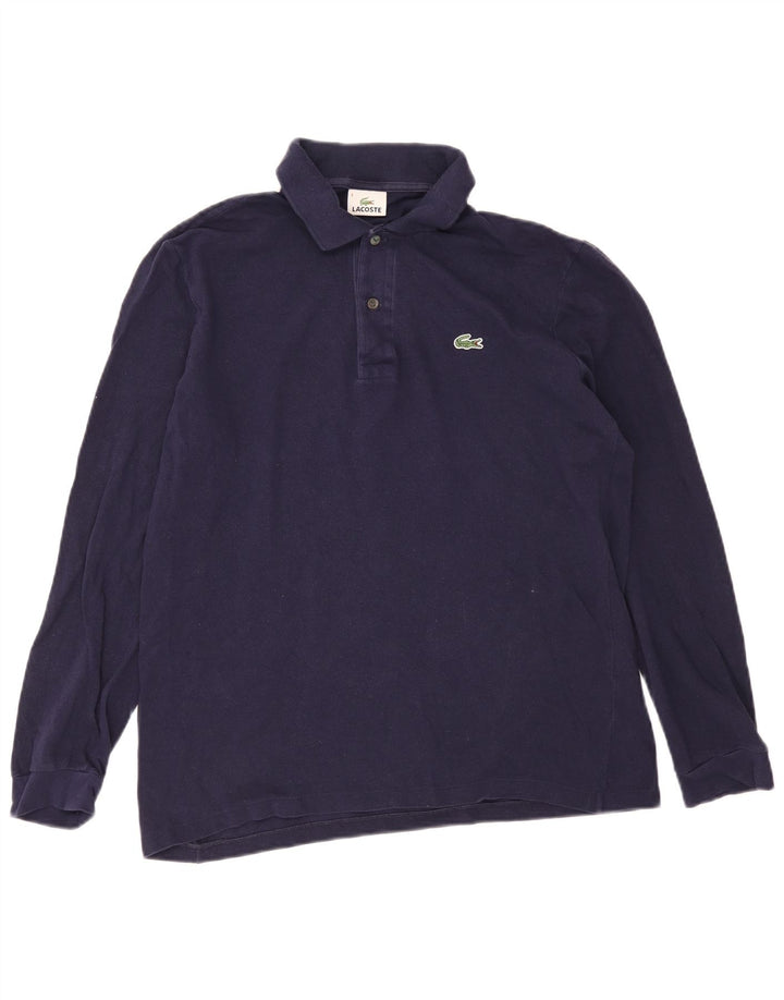 Polo da uomo a maniche lunghe Lacoste taglia 4 medio blu navy
