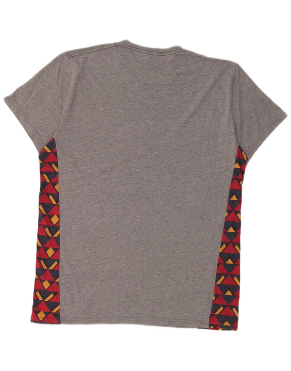 T-shirt Hollister da uomo Top Large in cotone geometrico grigio