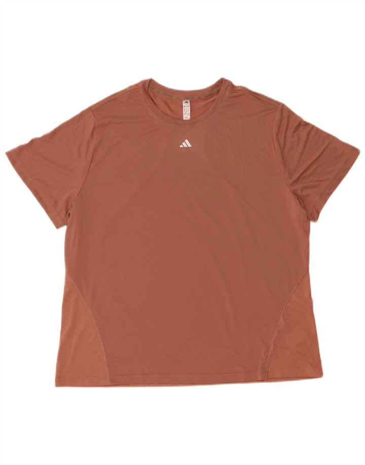 T-shirt da donna Adidas Top UK 20/22 XL poliestere marrone
