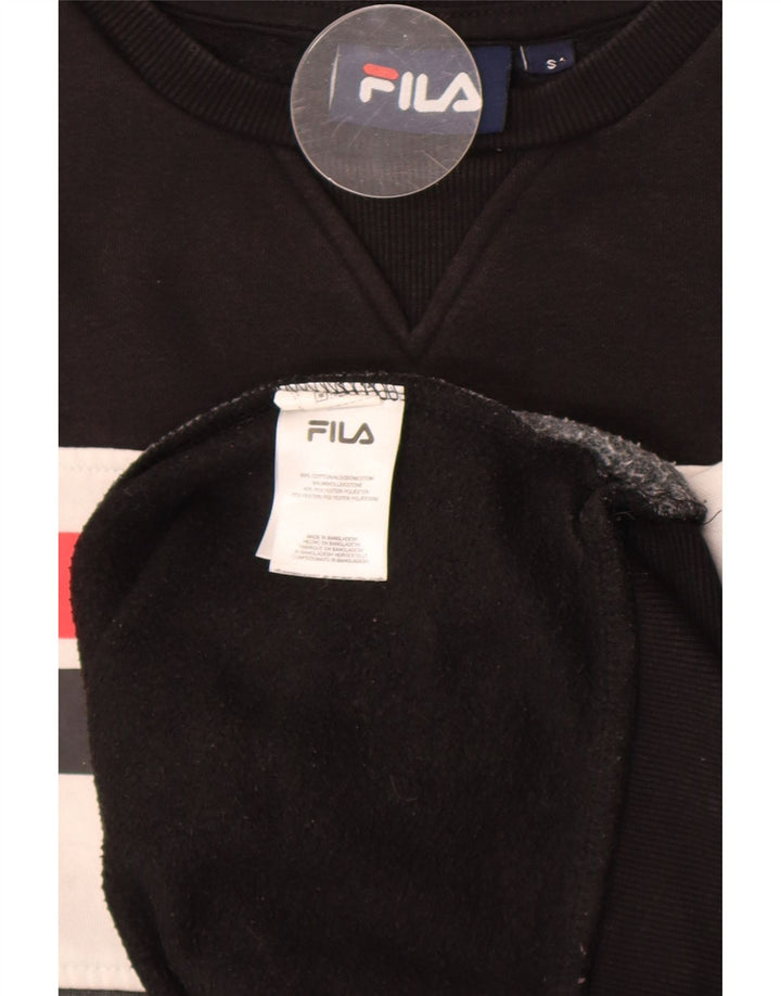 Fila Felpa grafica da uomo Maglione piccolo cotone color block nero