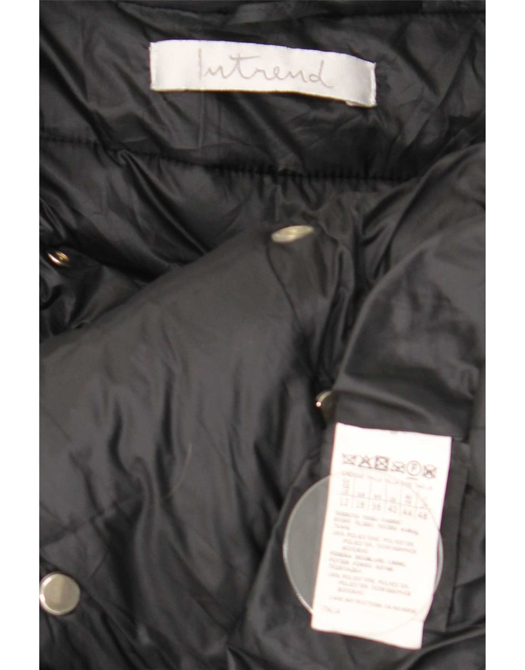Cappotto imbottito doppiopetto da donna Intrend UK 16 grande poliestere nero