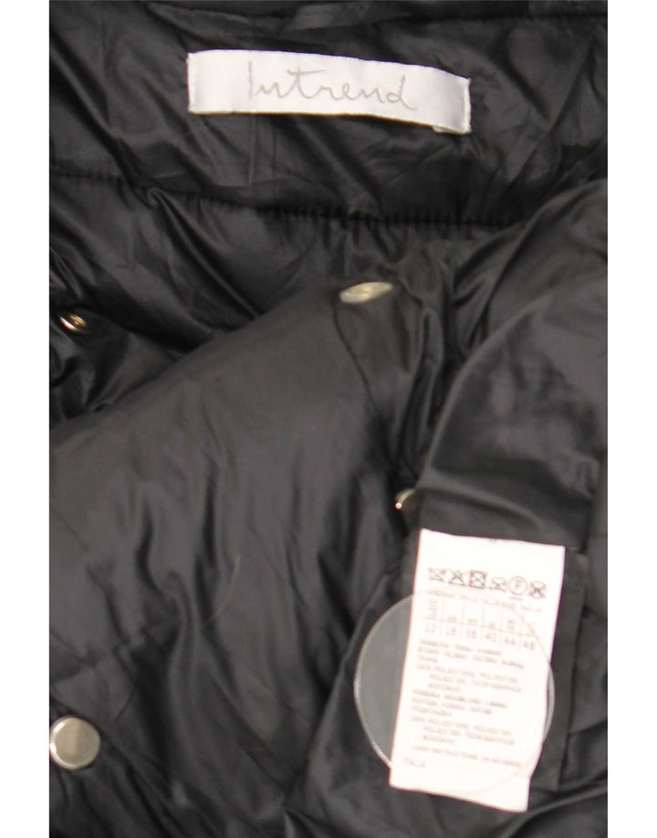 Cappotto imbottito doppiopetto da donna Intrend UK 16 grande poliestere nero
