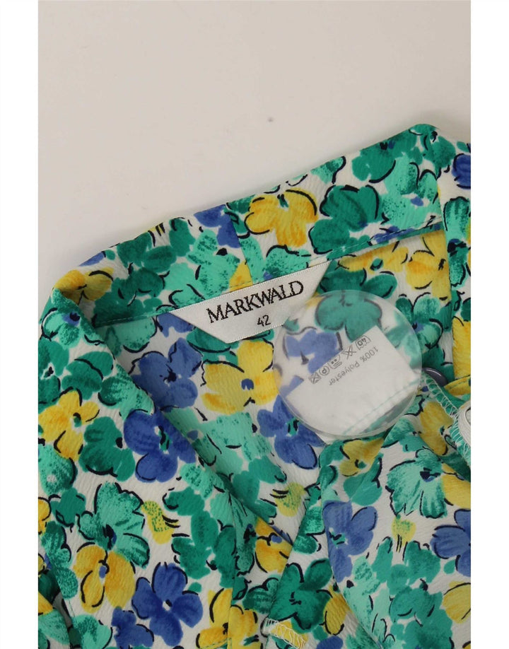 MARKWALD Camicia a maniche corte da donna corta Camicetta IT 42 Verde medio floreale