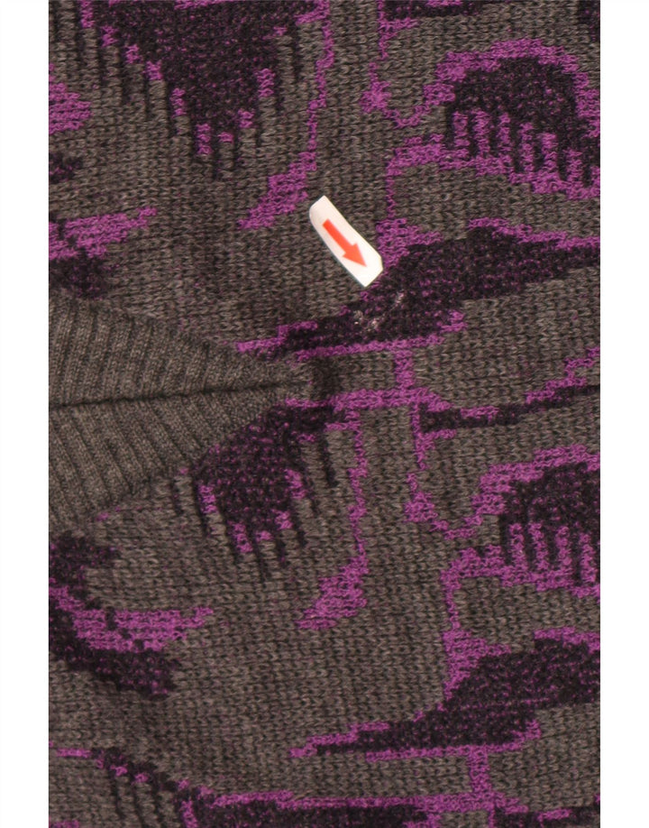 Maglione da donna con scollo a V e motivo astratto Rasica UK 16 Large Grigio