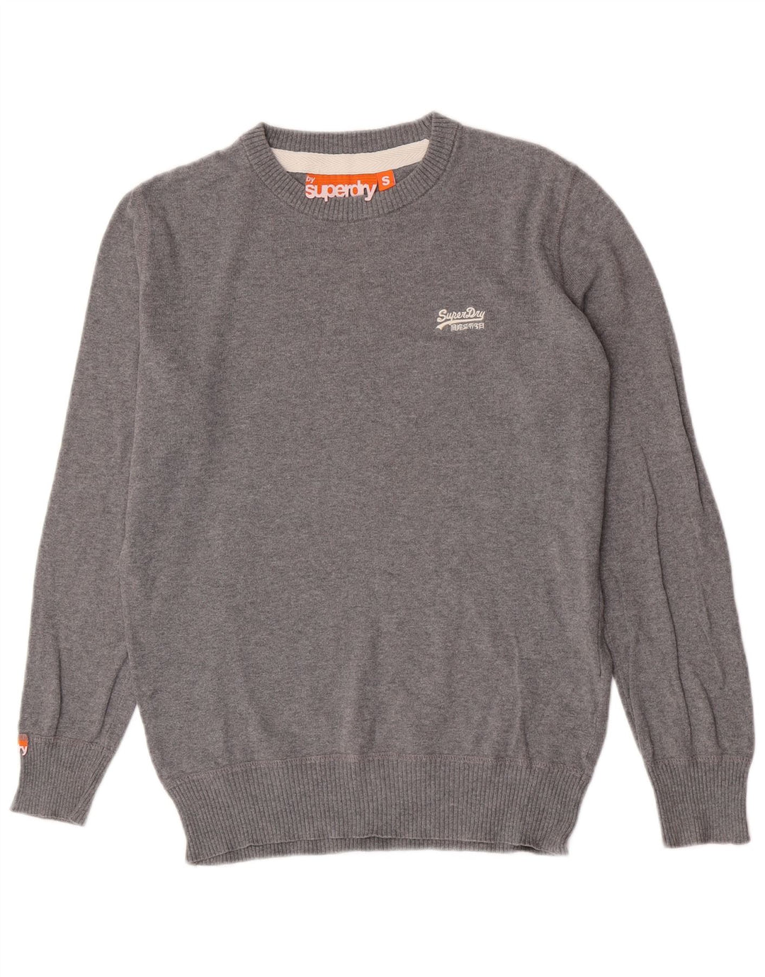 Maglione da uomo con scollo a barca Superdry piccolo cotone chiazzato grigio