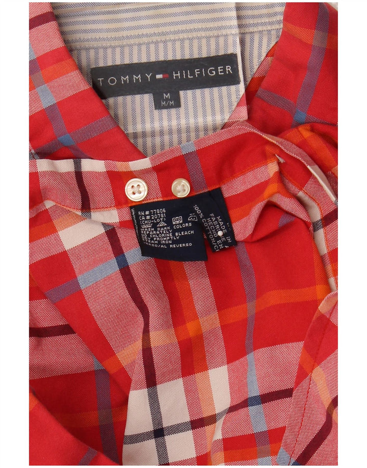 Camicia da uomo Tommy Hilfiger in cotone scozzese rosso medio