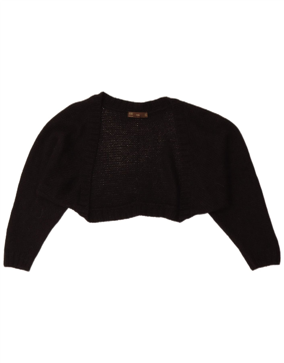 Maglione Bolero aperto corto da donna Zara UK 12 medio nero acrilico