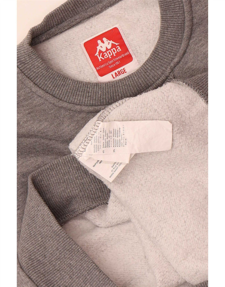 Felpa Kappa Uomo Maglione Large Grigio Cotone
