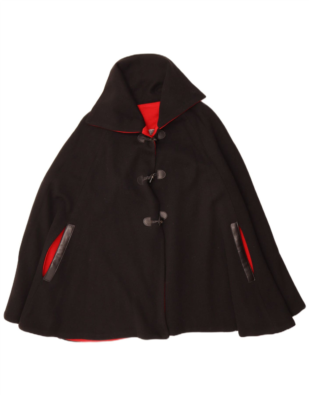 Cappotto a mantella vintage da donna IT 50 XL Nero