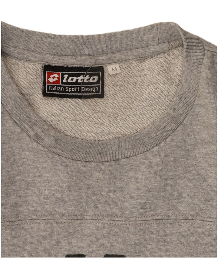 Felpa grafica da donna Lotto Maglione UK 14 Cotone screziato grigio medio