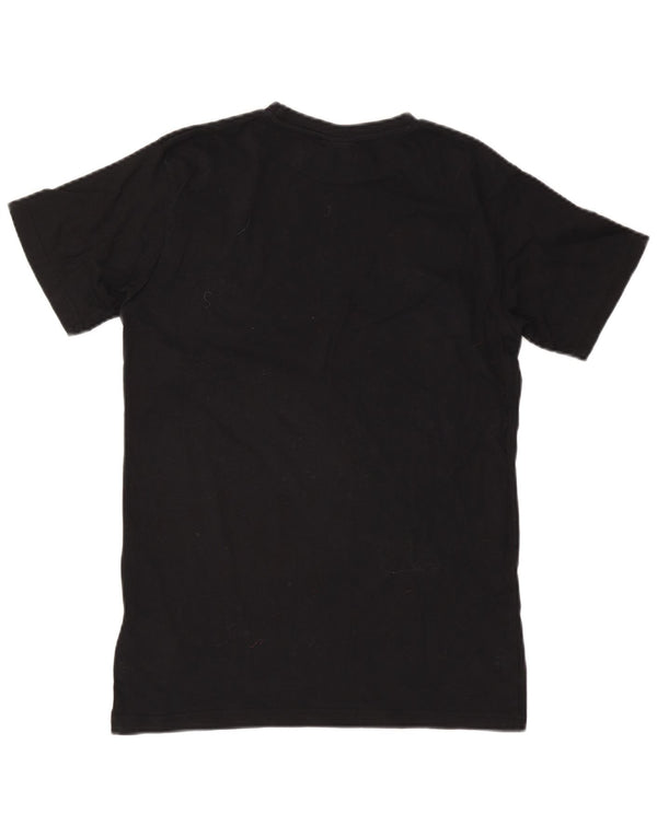 T-shirt grafica da donna Ellesse Top UK 8 piccola in cotone nero