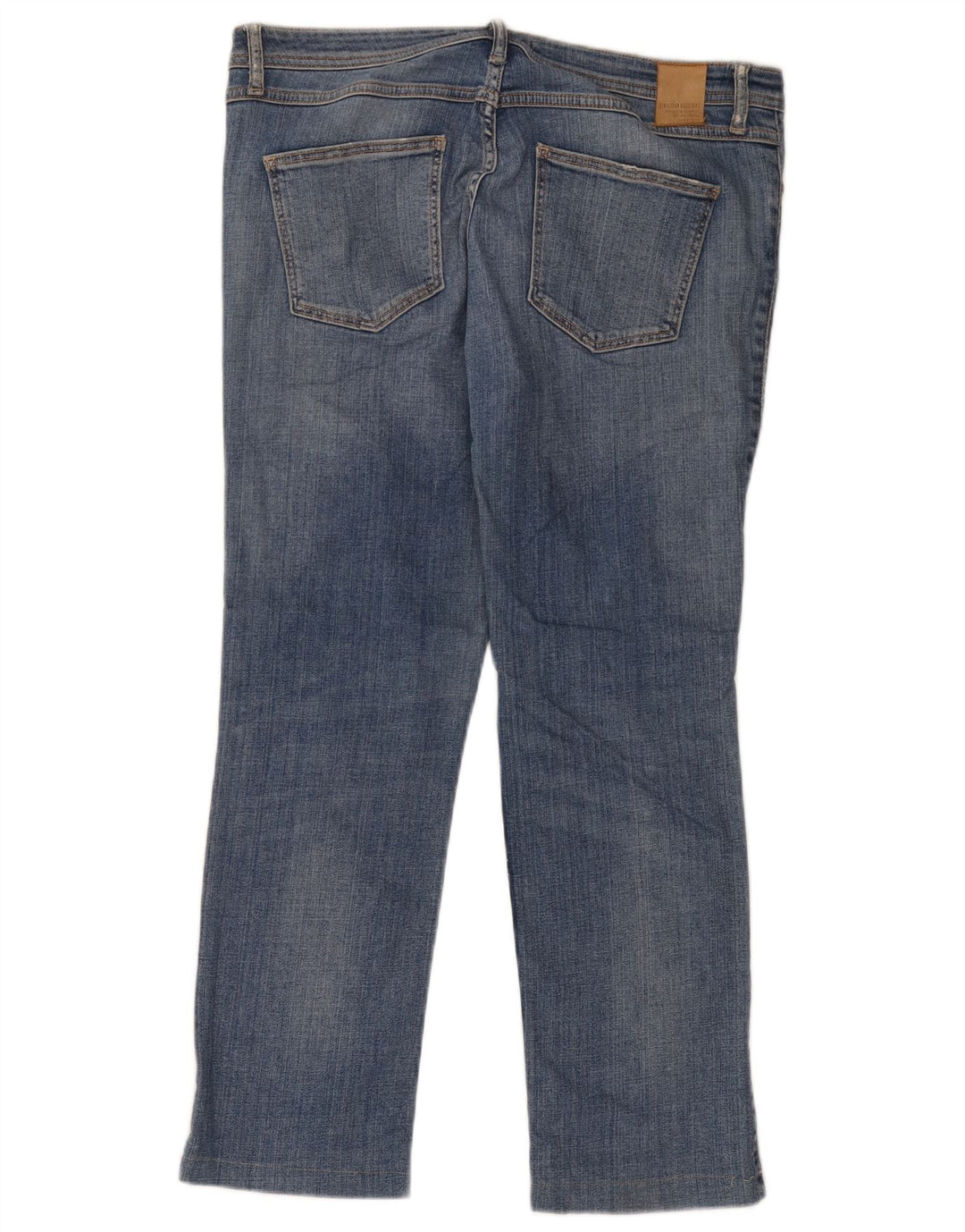 Jeans dritti effetto invecchiato da donna Zara EU 42 Large W32 L26 Blu
