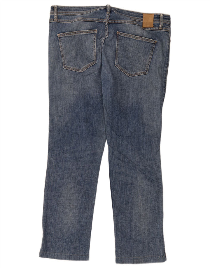 Jeans dritti effetto invecchiato da donna Zara EU 42 Large W32 L26 Blu