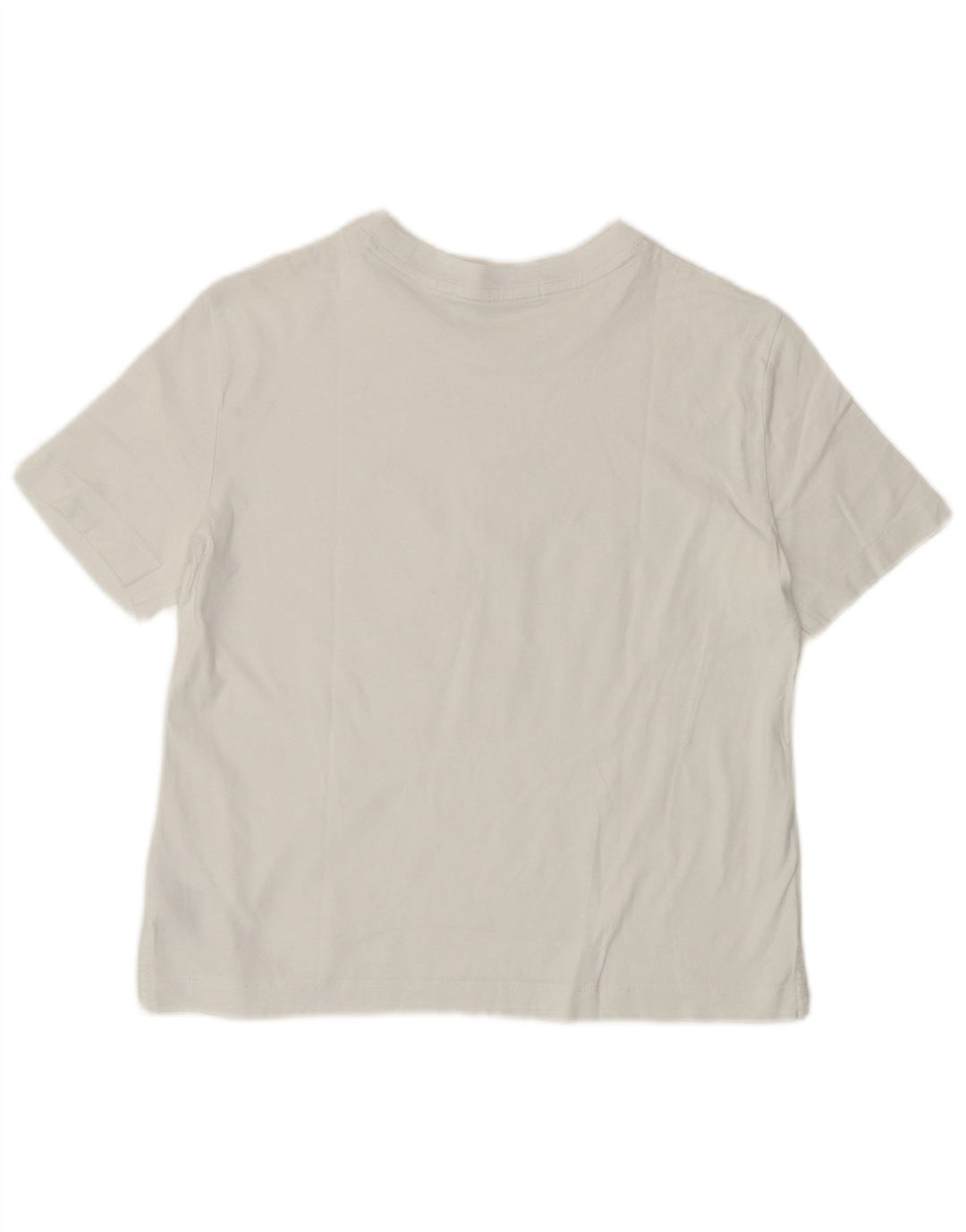 Maglietta grafica corta da donna Calvin Klein Top UK 8 Logo piccolo bianco sporco