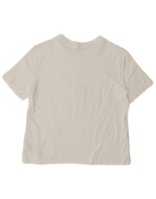 Maglietta grafica corta da donna Calvin Klein Top UK 8 Logo piccolo bianco sporco