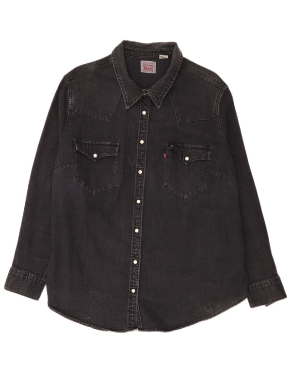 Camicia di jeans da donna Levi's UK 20 2XL cotone nero