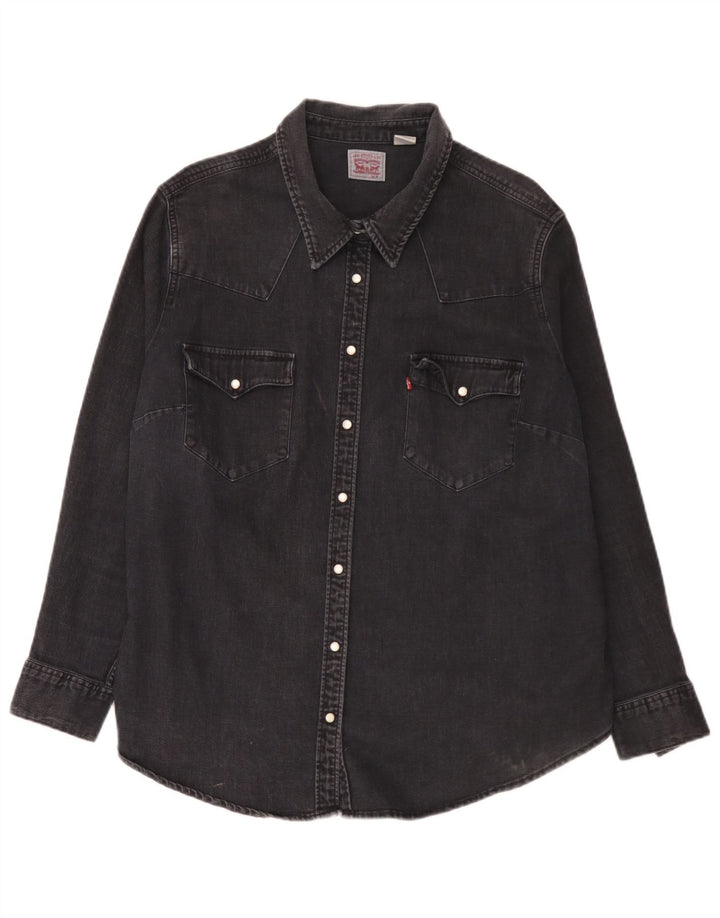Camicia di jeans da donna Levi's UK 20 2XL cotone nero