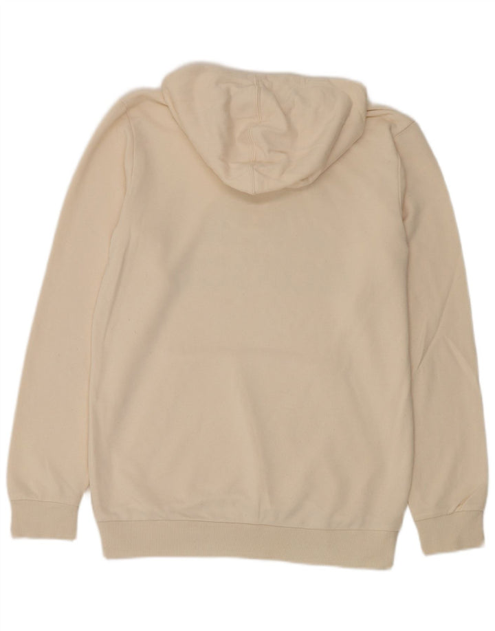 Felpa con cappuccio grafica da uomo Adidas, cotone bianco sporco medio