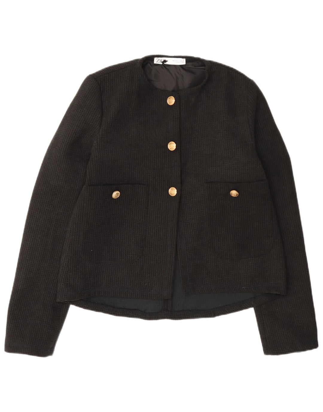 Giacca blazer a 3 bottoni da donna Zara UK 10 piccola nera