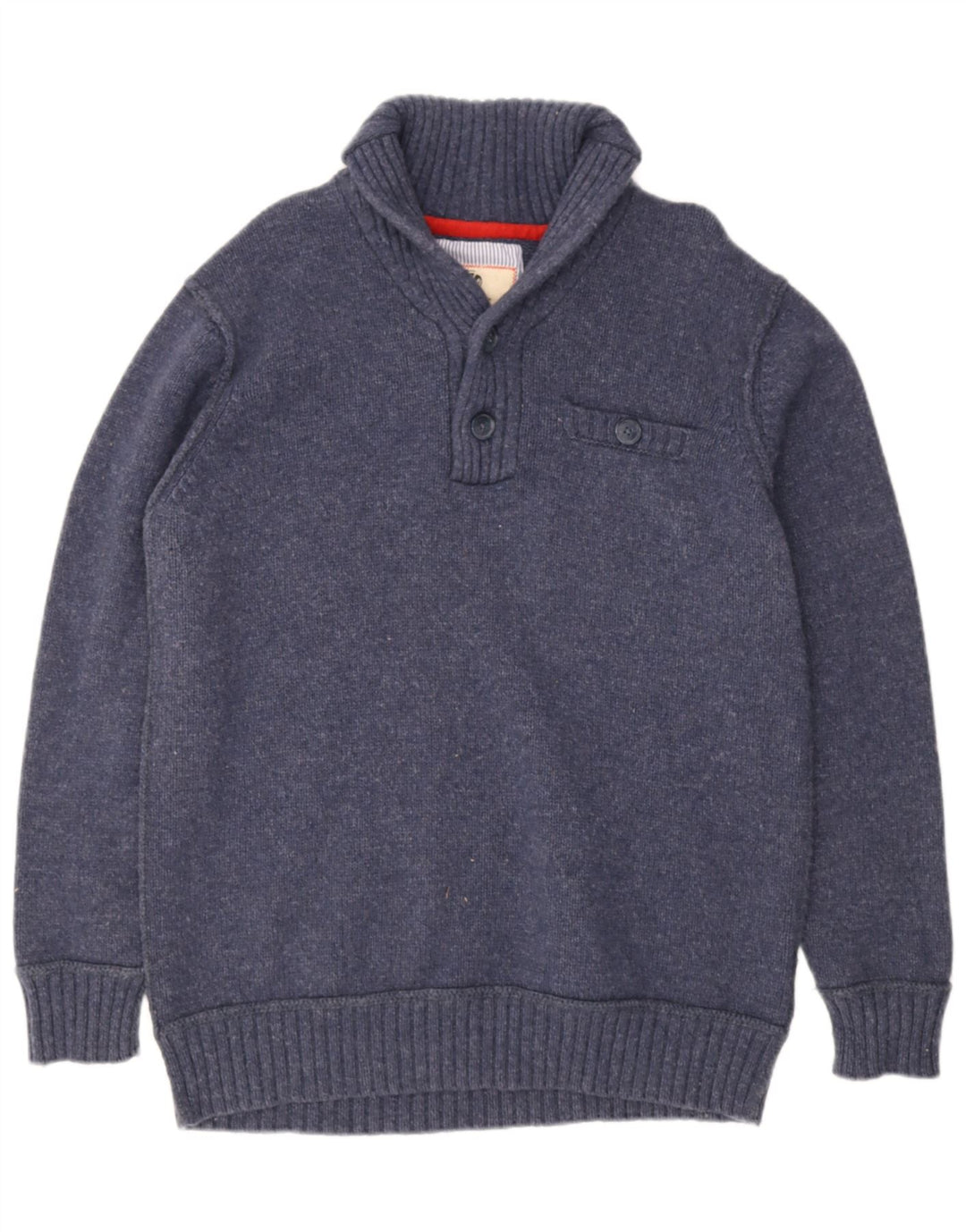 Maglione da uomo con collo a scialle Fat Face 2XL Lana d'agnello blu navy