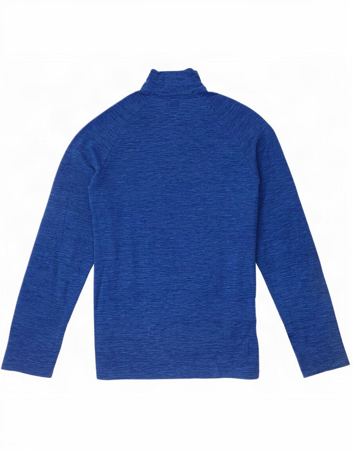 Maglione in pile da uomo con zip e collo Mountain Warehouse blu medio screziato