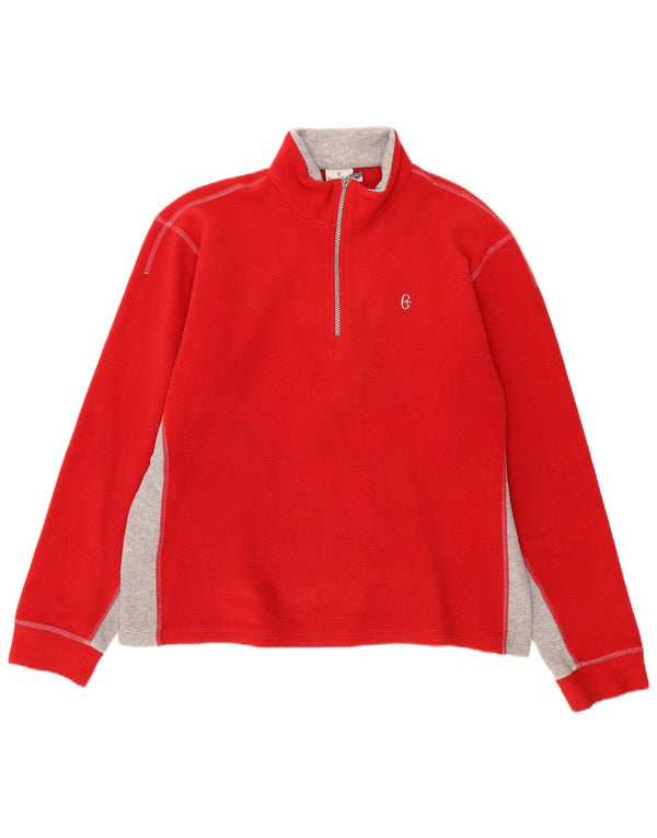 Maglione in pile da uomo Conte of Florence con zip e collo XL in poliestere color block rosso