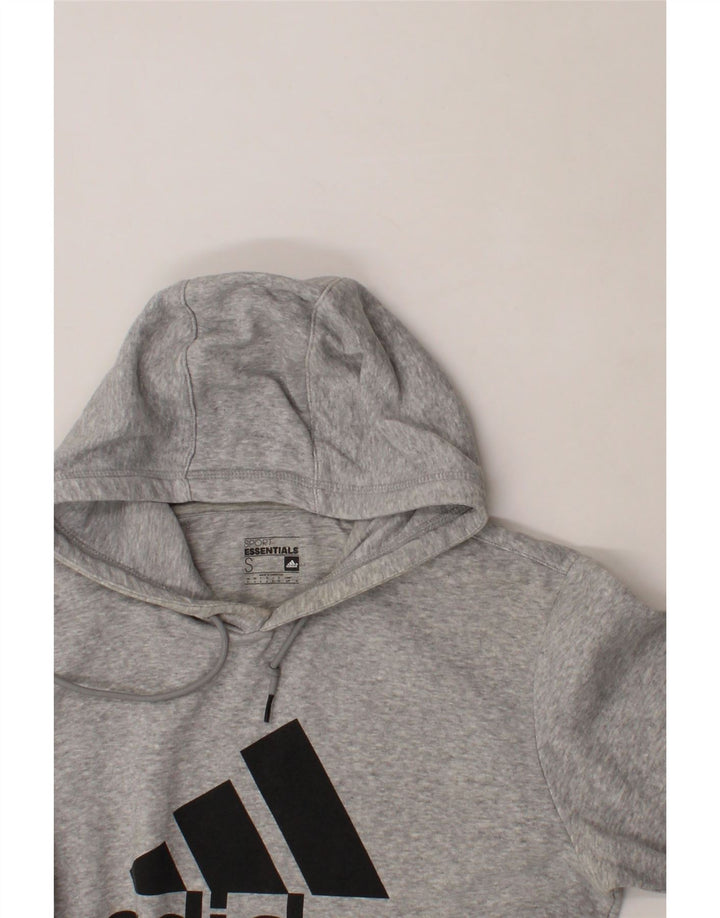 ADIDAS Mens Graphic Hoodie Jumper Small Grey Cotton Vintage Adidas and Second-Hand Adidas from Messina Hembry 