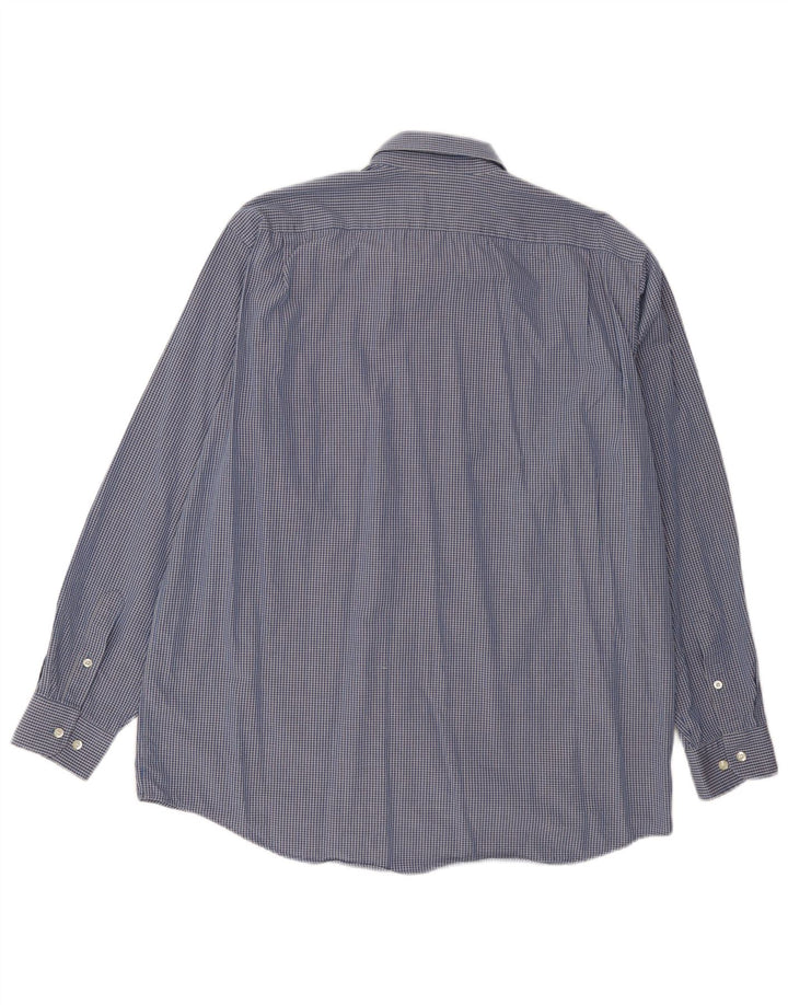 Camicia da uomo Lacoste taglia 41 grande in cotone a quadretti blu