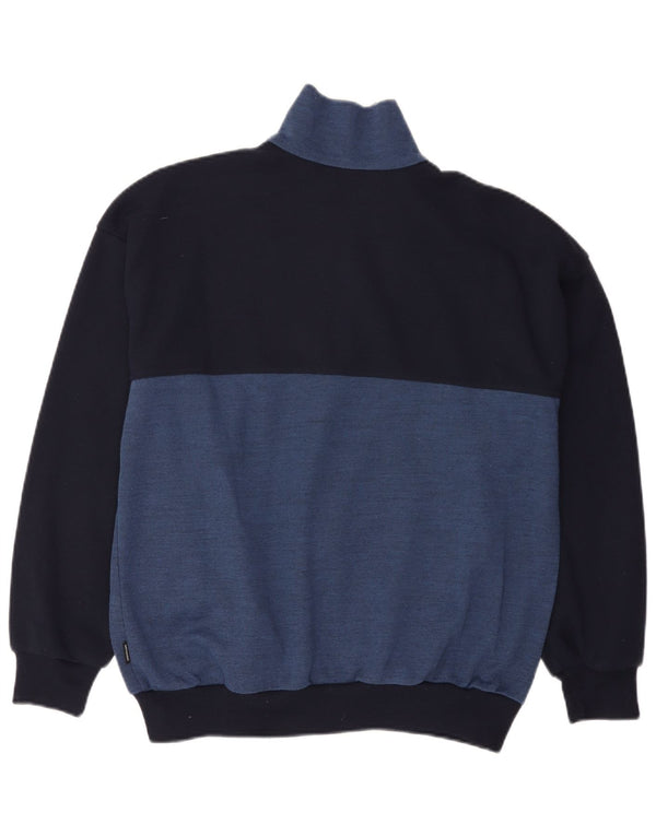 Maglione cardigan da uomo Schneider medio blu navy color block in poliacrilico