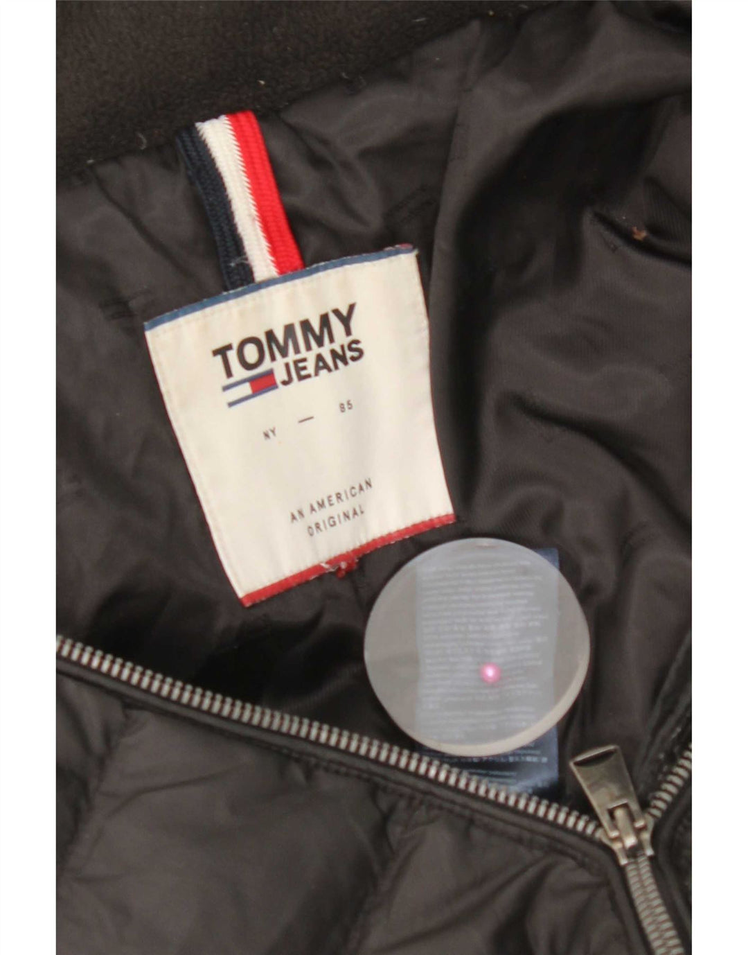 Giacca imbottita da donna Tommy Hilfiger UK 14 poliestere nero medio