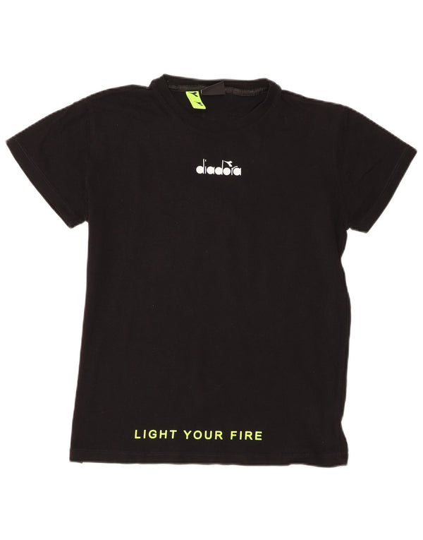 T-shirt grafica bambino Diadora Top 13-14 anni in cotone nero