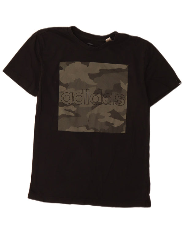 T-shirt grafica da uomo Adidas Top Small in cotone mimetico nero