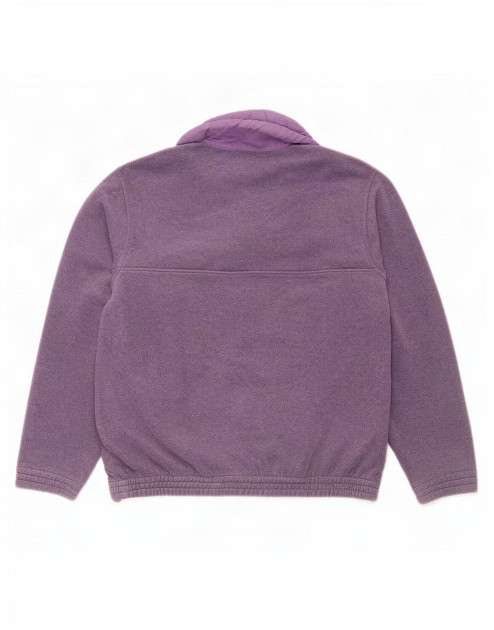 Maglione in pile da uomo con bottone e collo Astrolabio viola medio