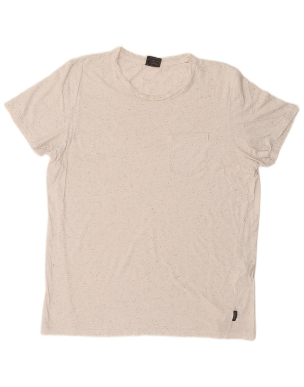 Jack & Jones T-shirt da uomo Top grande in cotone chiazzato bianco
