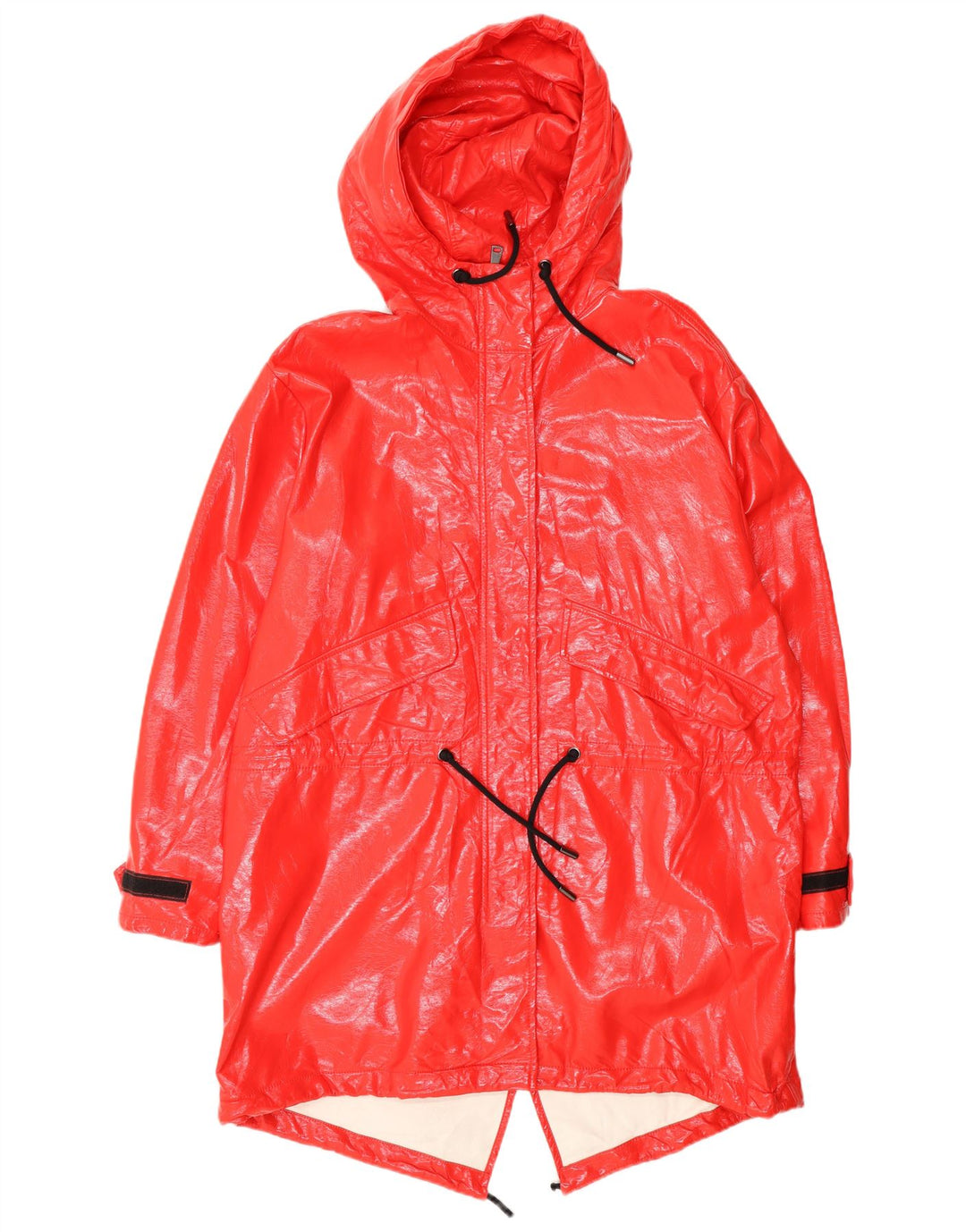 Giacca antipioggia con cappuccio da donna Zara UK 10 piccola rossa in polietilene