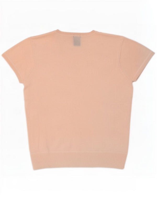 Maglione maglione girocollo a maniche corte da donna Gap UK 12 Cotone rosa medio