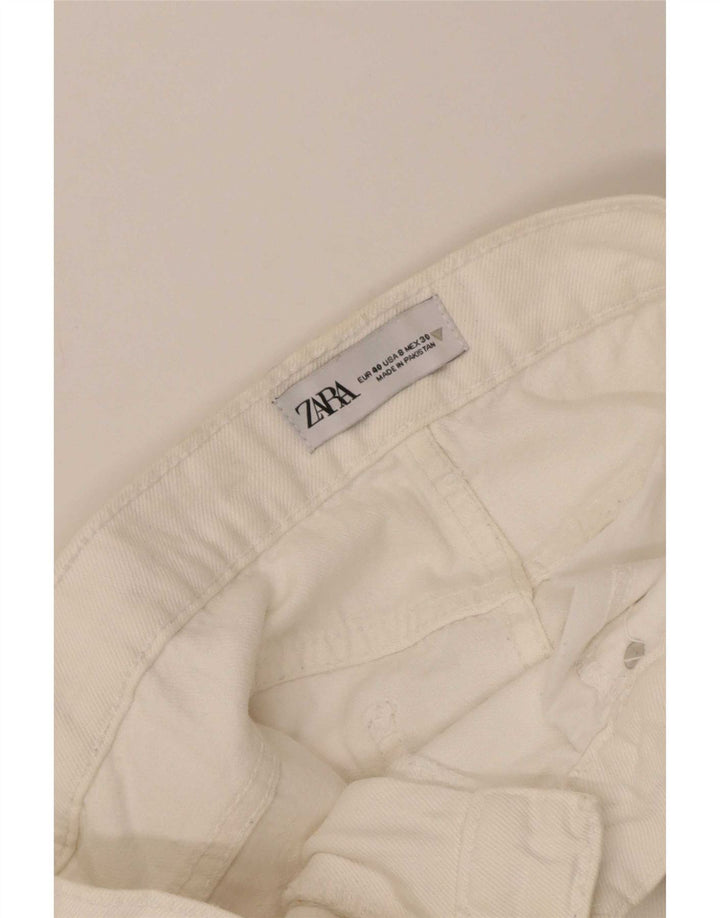 Jeans Zara da donna a gamba larga EU 40 medio W30 L32 bianco