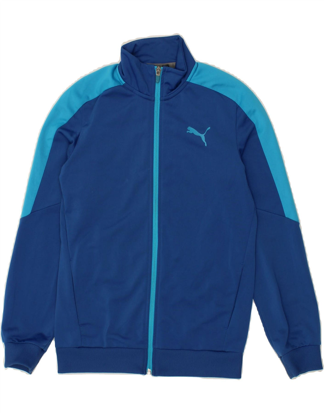 PUMA Boys Tracksuit Top Jacket 11-12 Years Large Blue Colourblock Vintage Puma and Second-Hand Puma from Messina Hembry 