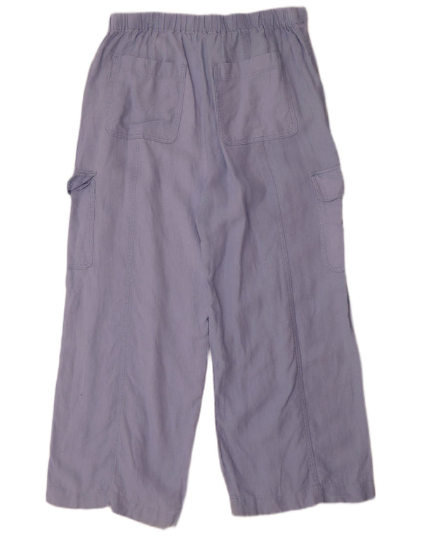 Pantaloni cargo a gamba larga da donna Marks & Spencer UK 16 Large W34 L30 Blu