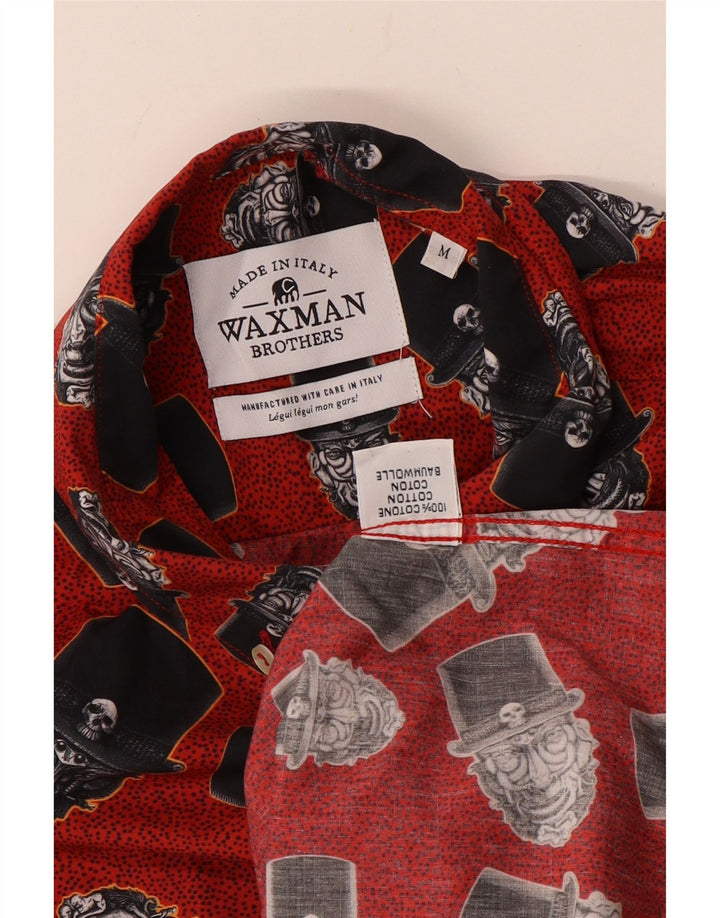 WAXMAN BROTHERS Camicia grafica da uomo in cotone rosso medio
