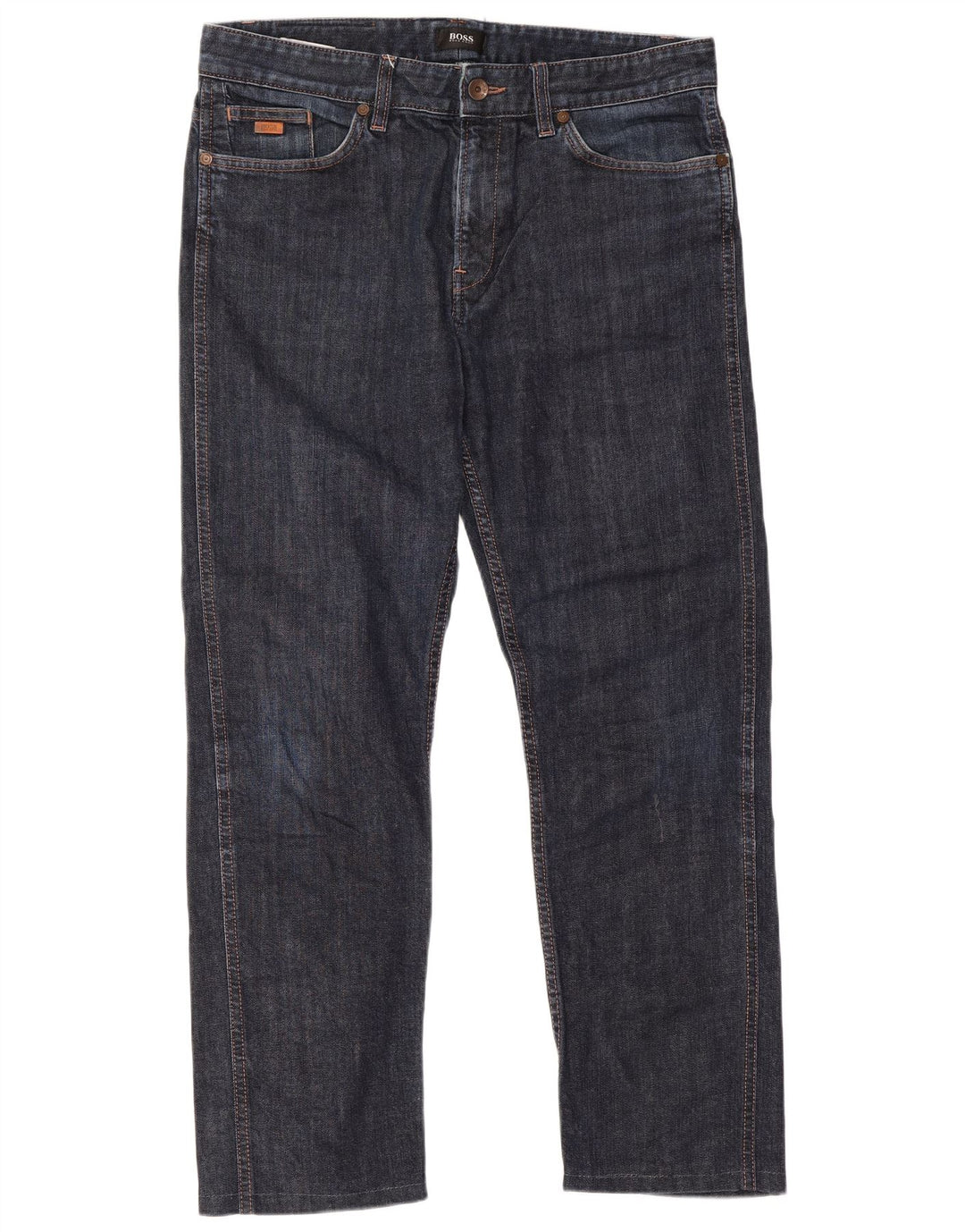 Jeans dritti da donna Hugo Boss W33 L26 cotone blu navy