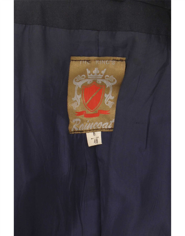 Impermeabile doppiopetto vintage da donna IT 46 Large Blu navy