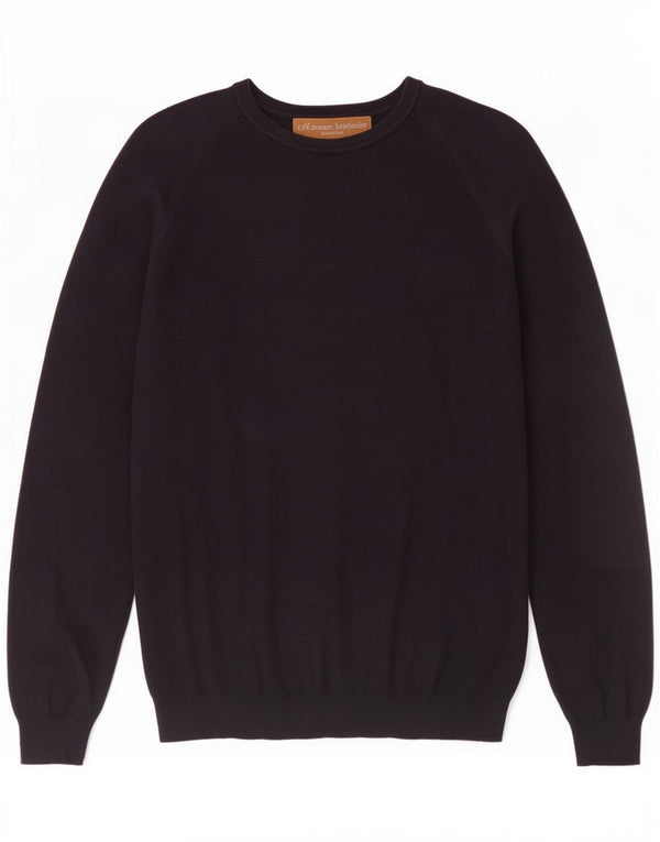 Zara Maglione da uomo con scollo a barca grande in cotone nero