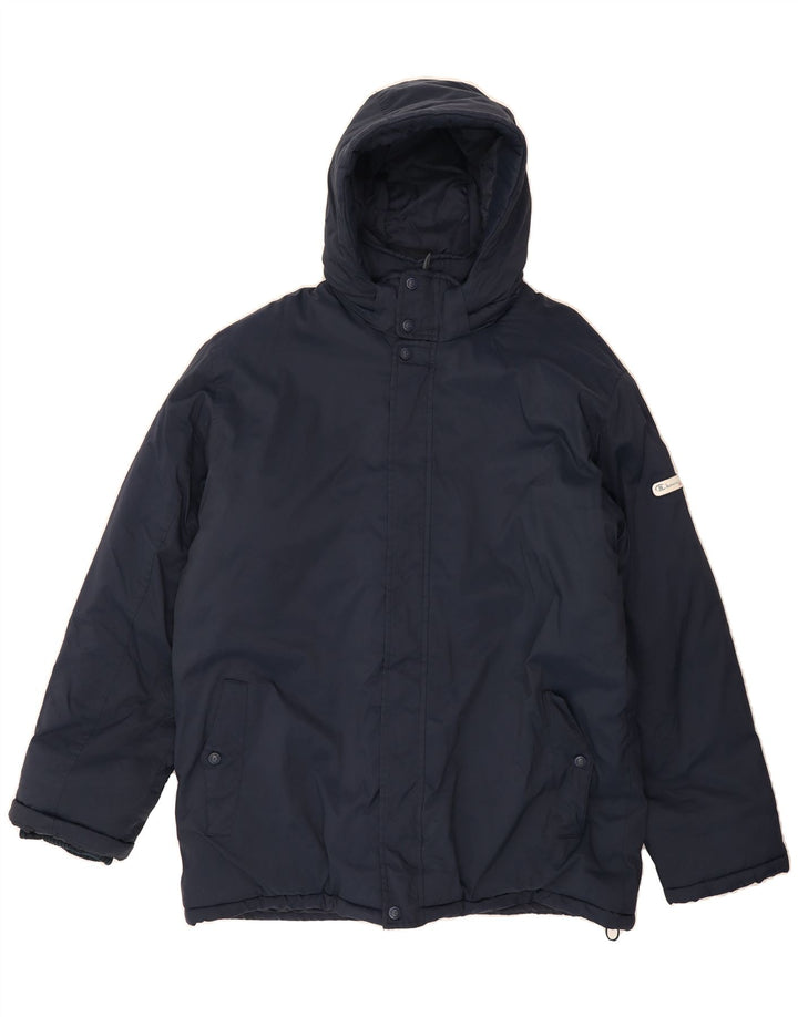 CHAMPION Mens Hooded Windbreaker Jacket UK 44 2XL Navy Blue Polyamide Vintage Champion and Second-Hand Champion from Messina Hembry 