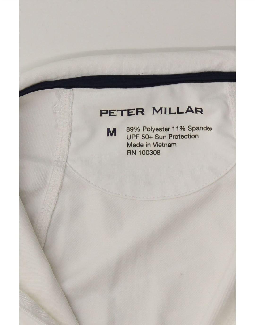 Peter Millar Top da tuta da donna con zip e collo in poliestere bianco medio