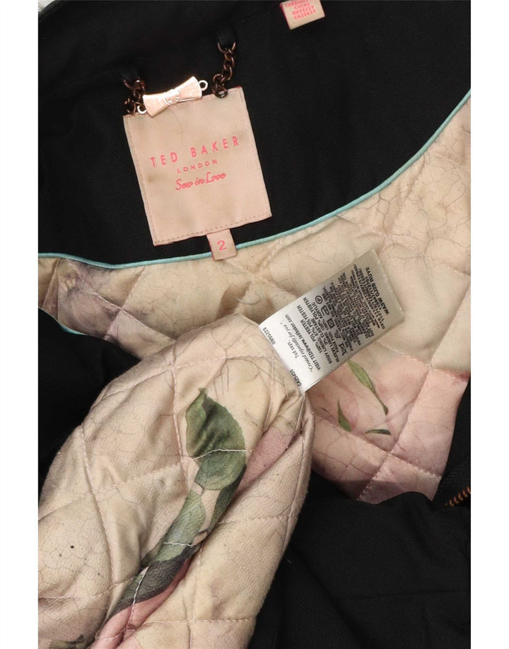 Giacca parka oversize con cappuccio da donna Ted Baker taglia 2 piccola in poliestere nero