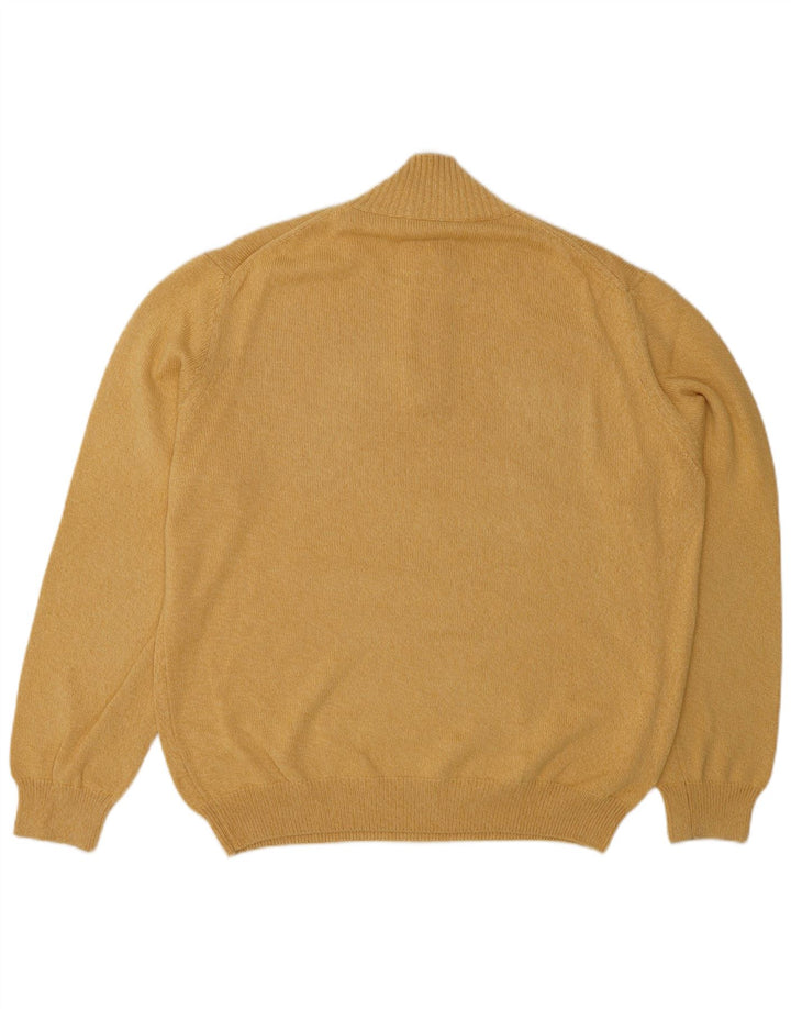 Maglione da uomo con collo con zip Henry Cottons, grande cotone giallo