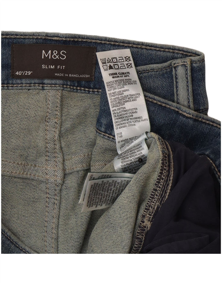 Jeans slim da uomo Marks & Spencer W40 L29 cotone blu