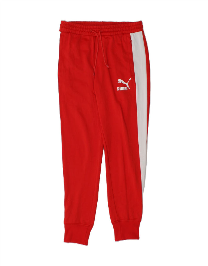 PUMA Mens Tracksuit Trousers Joggers Medium  Red Colourblock Polyester Vintage Puma and Second-Hand Puma from Messina Hembry 